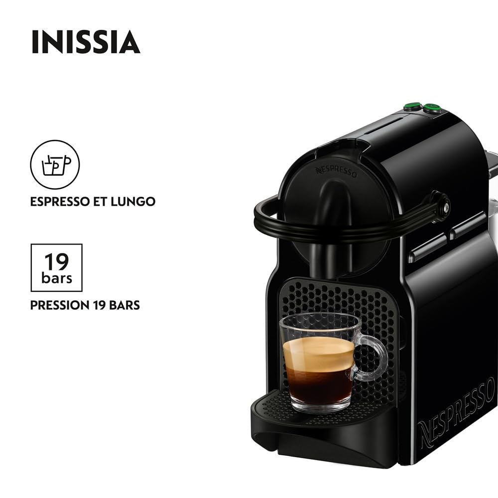 Cafyrex Inissia – Machine à Café Automatique à Capsules, Finition Noire