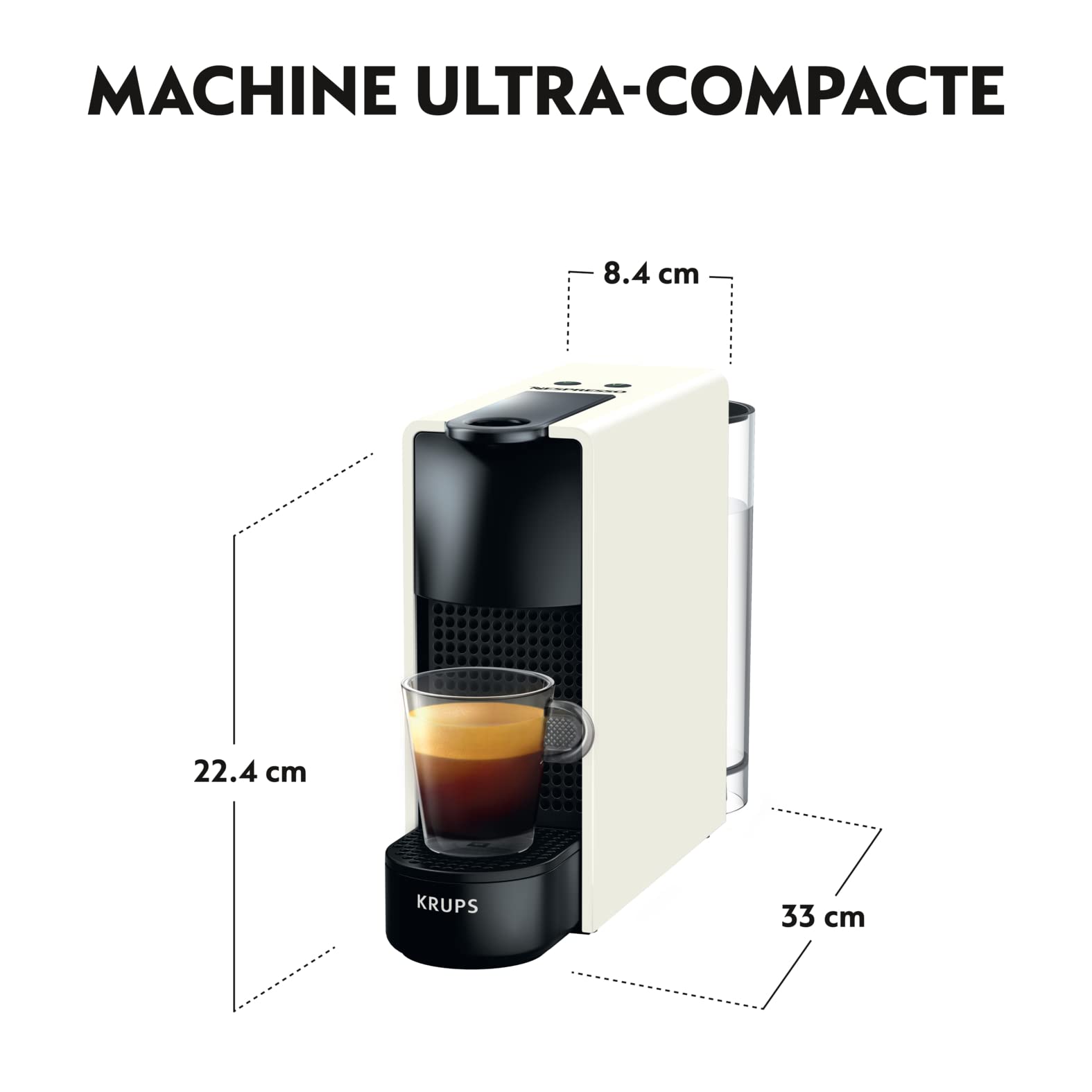 Cafyrex Essenza Mini – Cafetière à Capsules Ultra-Compacte Blanche