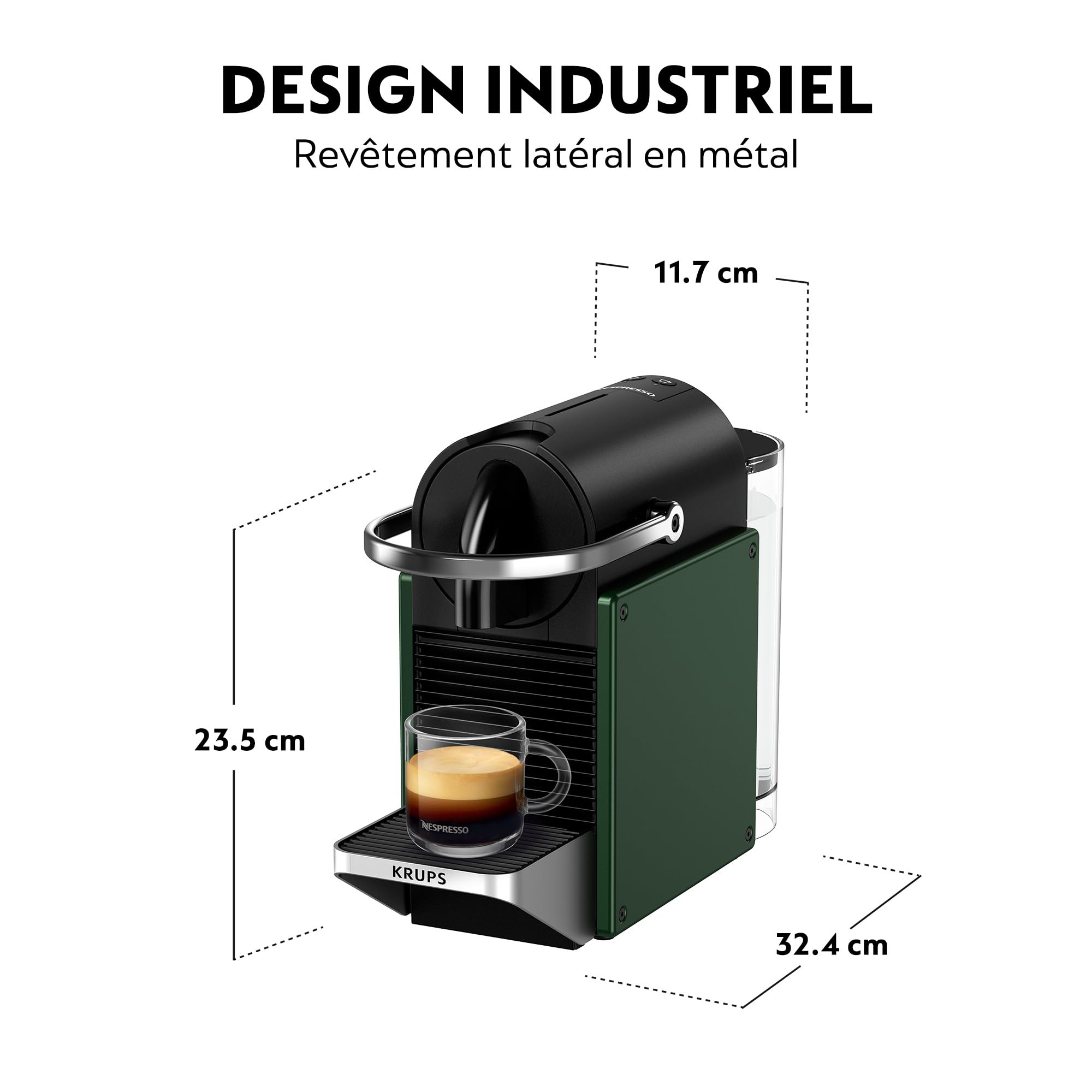 Cafyrex Pixie Vert Foncé – Cafetière à Capsules Compacte