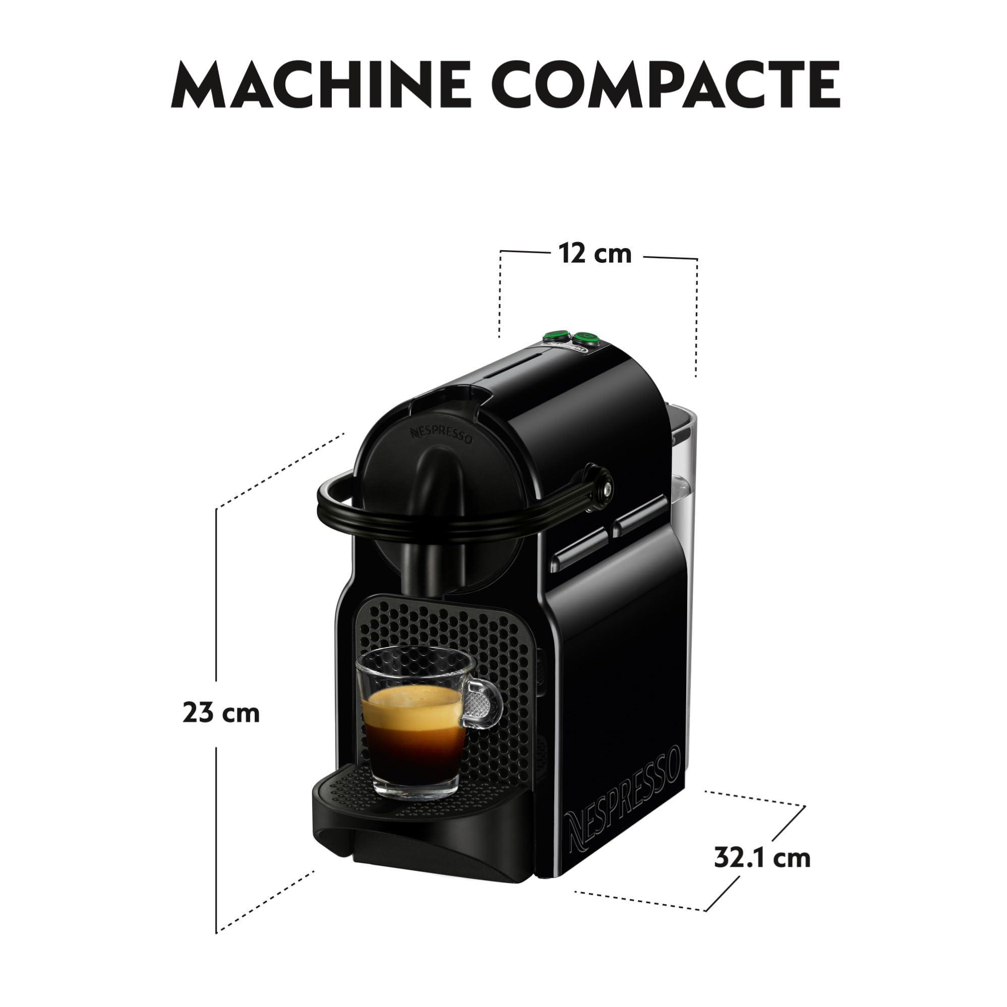 Cafyrex Inissia – Machine à Café Automatique à Capsules, Finition Noire
